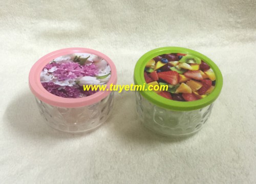 Set 2 chén thủy tinh đa năng có nắp