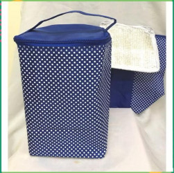 Túi giữ nhiệt bi xanh dương dáng cao