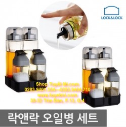 Bộ hủ gia vị thủy tinh Lock & Lock LLG702 kèm khay