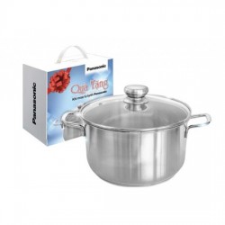 Nồi 3 đáy Inox 430 Five Star 24cm Panasonic nắp kính Bếp Từ