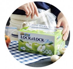 Hộp 500 bao tay nilong tiện lợi Lock&Lock LWP800 Korea