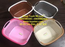 Rổ nhựa cao cấp nhiều màu 29cm x 24.5cm x 15cm