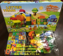 Bộ xếp hình lego xe lửa ENFA Letters ABC 75pcs