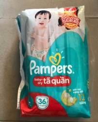 Tã Quần Pampers Bịch Tiết Kiệm Size L36