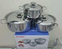 Bộ 3 nồi Inox Sharp