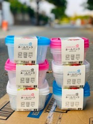 Set 3 hộp đựng thực phẩm Nakaya 380ml Nhật Bản