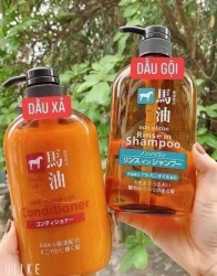 Bộ dầu gội dầu xả mỡ ngựa Nhật Bản 600ml