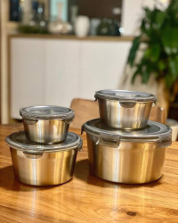 Set 4 hộp inox đựng thực phẩm 