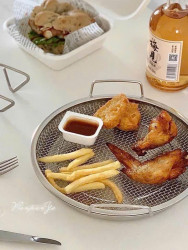 Khay inox ráo dầu, ráo nước sz 20cm 