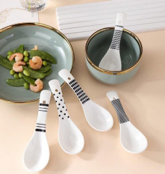 Set 5 muỗng sứ phong cách Bắc Âu